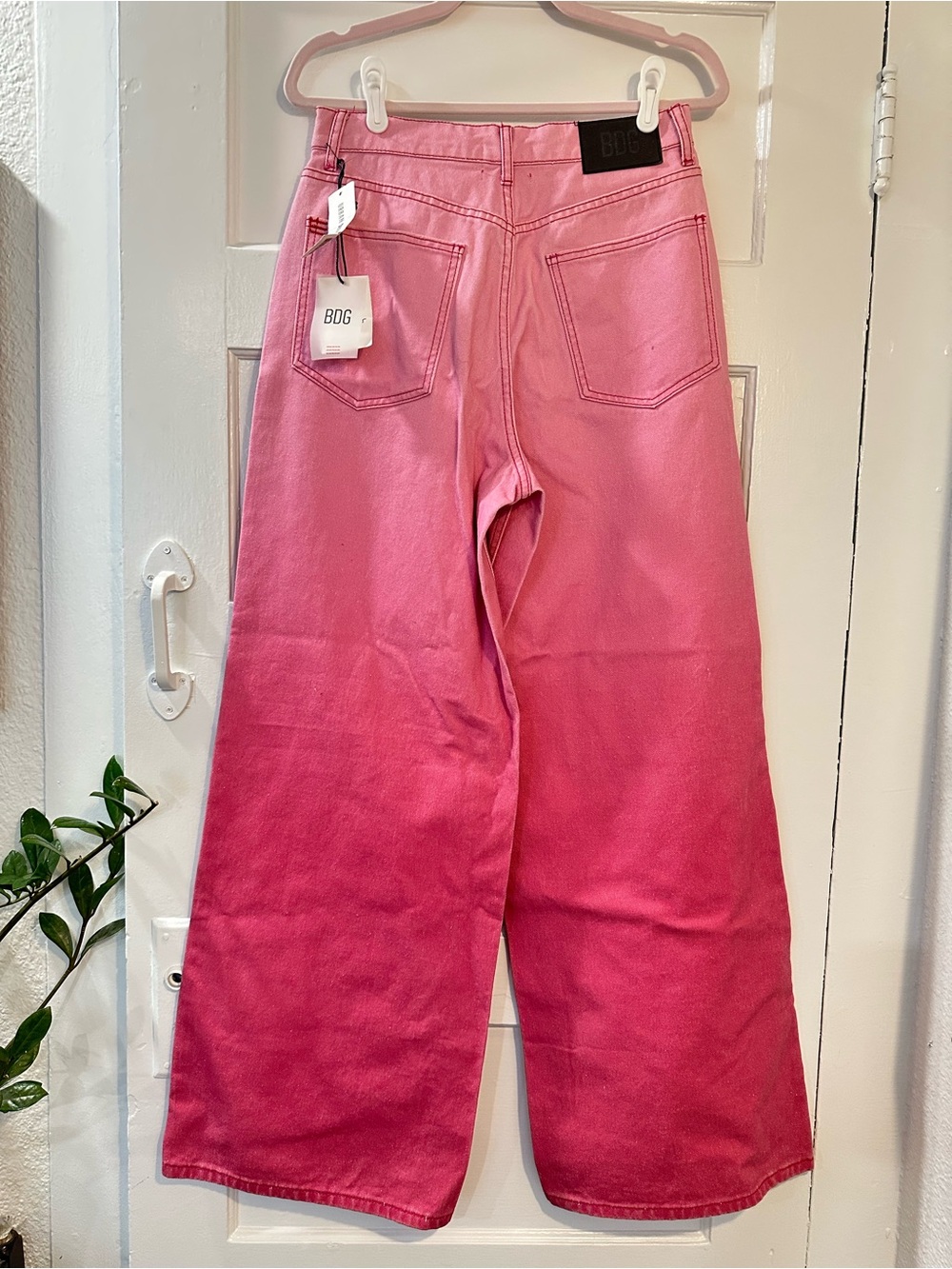 Urban Outfitters BDG Pink Ombre Wide-Leg Jeans - Picture 3 of 5